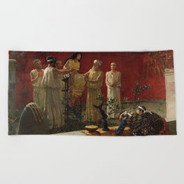 The Oracle by Camillo Miola 1840 - 1919 Beach Towel