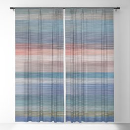 Textured Stripes Sheer Curtain