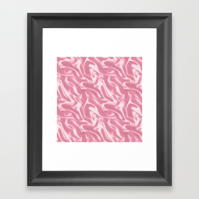 Luxury Pink Satin Silk Texture Framed Art Print