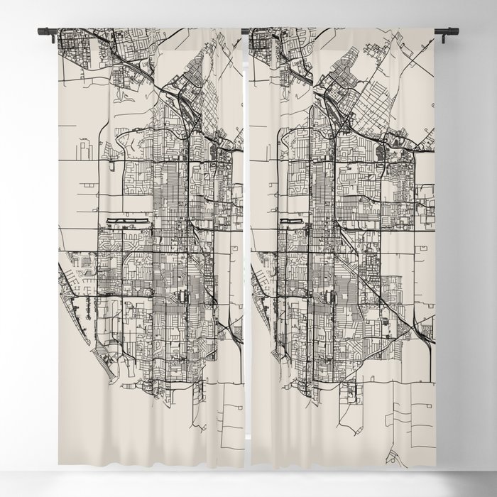 USA, Oxnard City Map Drawing Blackout Curtain