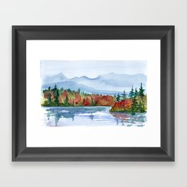 Mirror Lake in Autumn Framed Art Print