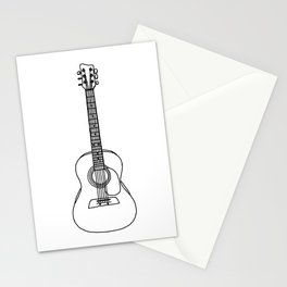 Guitar line art Stationery Cards
