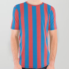 Red & Blue All Over Graphic Tee