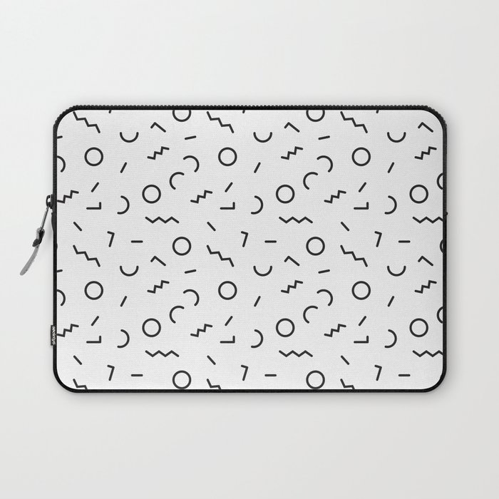 Memphis Style Abstract Pattern (black/white) Laptop Sleeve