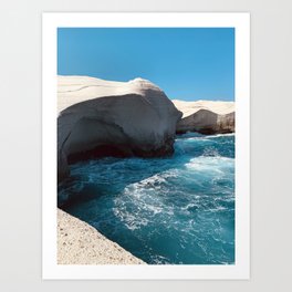 The Sea, the Sky & the Waves | Milos, Greece | Sarakiniko beach Art Print