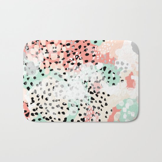 Breah - abstract painting pastel colors nursery baby gender neutral hipster Bath Mat