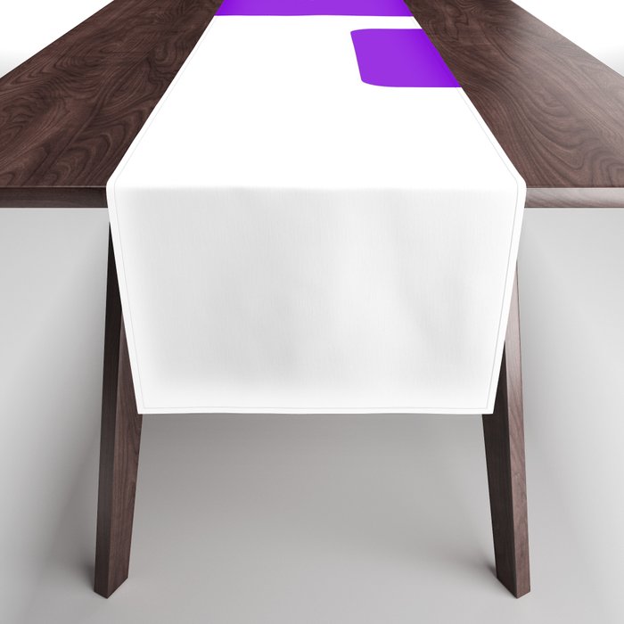 J (Violet & White Letter) Table Runner