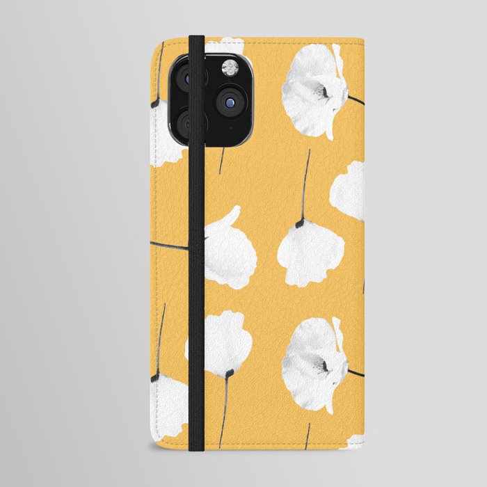 Poppies on mustard iPhone Wallet Case by ARTbyJWP | society6