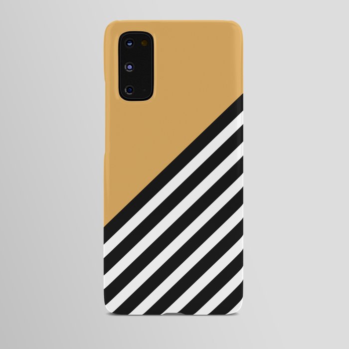 Color Block & Stripes Geometric Print, Yellow, Black and White Android Case