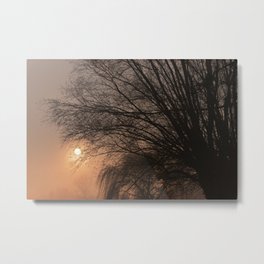 Foggy Sunset Metal Print