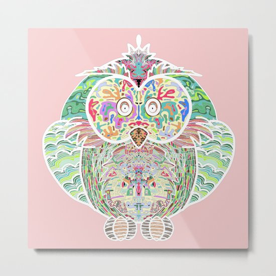 RAINBOW OWL Metal Print