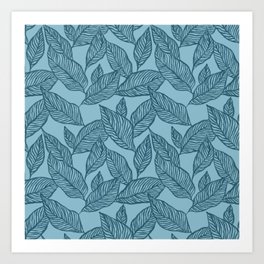 blue leaf Art Print