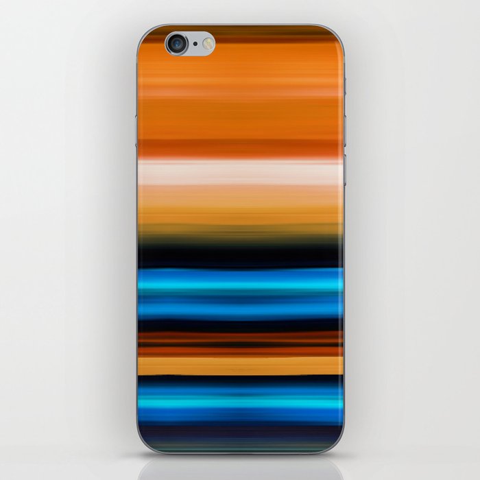 Tangerine Daydream - Bold Stripes Blue And Orange Art iPhone Skin
