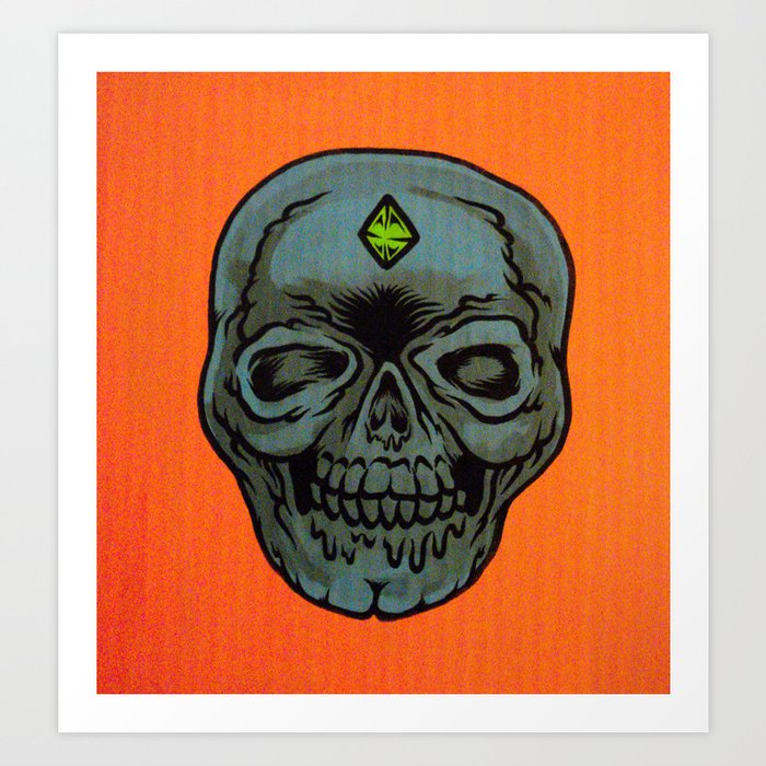 blue skull Art Print