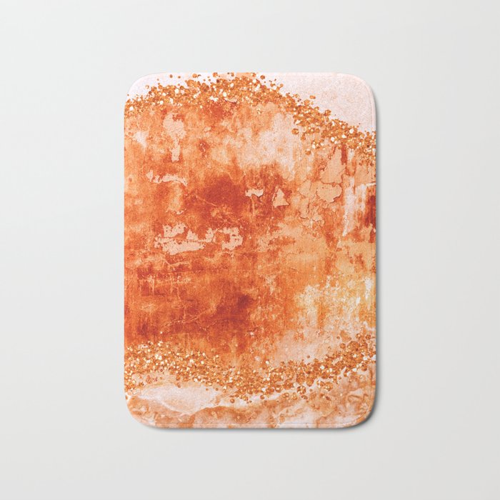 ROSE GOLD GEMS, burnt orange palette Bath Mat