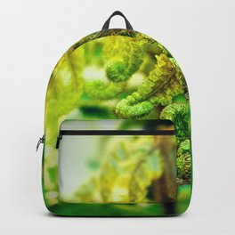 Beautiful New Green Koru Fern Frond Unfurling Backpack | New, Colour, Uncurling, Aotearoa, Photo, Fernery, Native, Color, Unfurling, Nz 