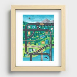 Road Map Recessed Framed Print