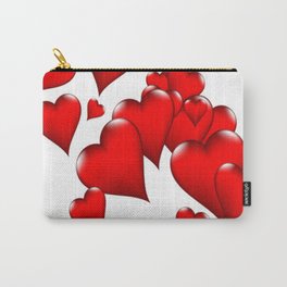 MODERN ART RED VALENTINES HEART  DESIGN Carry-All Pouch | Redcolor, Colored Pencil, Digital Manipulation, Hearts, Valentinesday, Digitalhearts, Redhearts, Heartgifts, Redart, Collage 