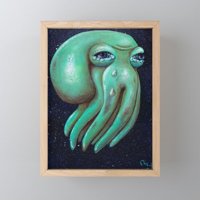 The one who cry- Octopus nro 5 Framed Mini Art Print