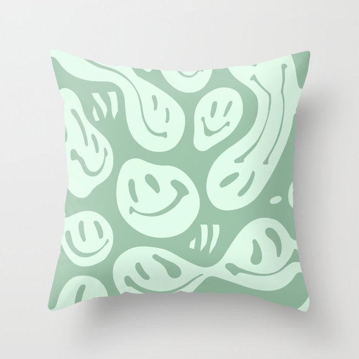 Minty Fresh Melted Happiness Throw Pillow