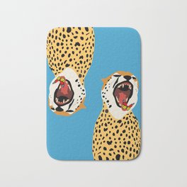 Screaming Cheetah Bath Mat | Animal, Pattern, Pop Art, Red, Graphicdesign, Yellow, Orange, Blue, Black And White, Lipnickas 