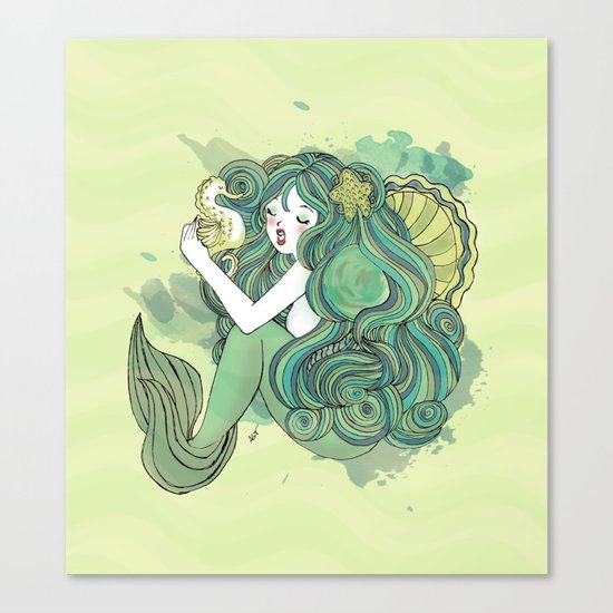 Mermaid Green Canvas Print