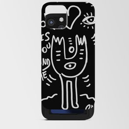 Love is You and Me Street Art Graffiti Black and White iPhone Card Case