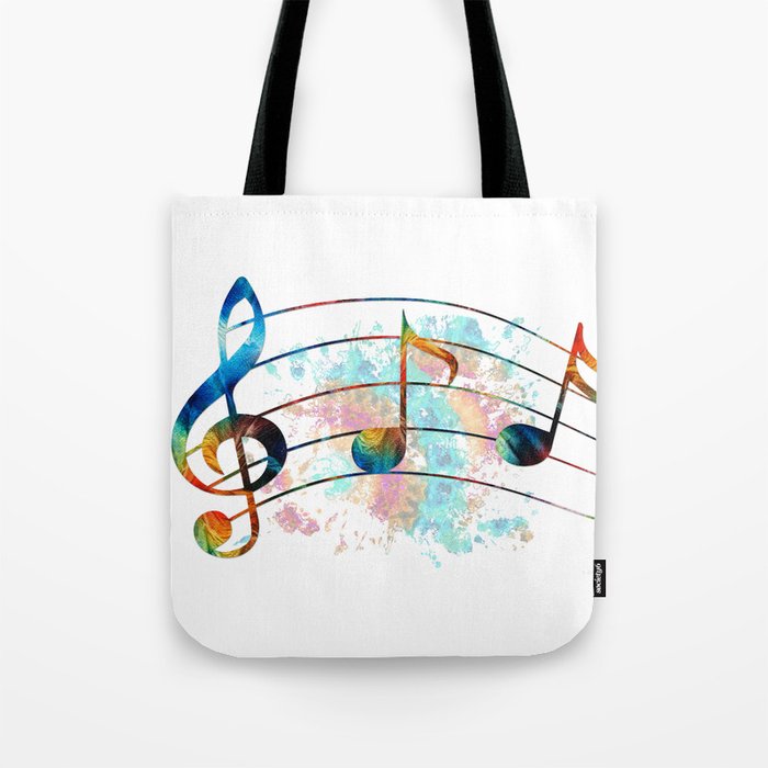 Magical Musical Notes - Colorful Music Art by Sharon Cummings Tote Bag