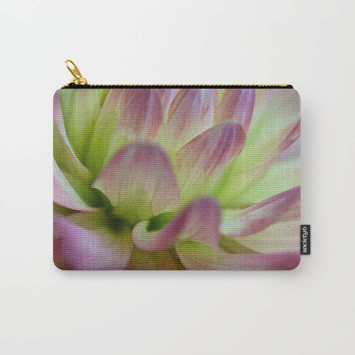 Pink And Yellow Dahlia Macro Photography Carry-All Pouch