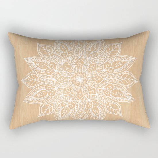 Leaf mandala - wood Rectangular Pillow