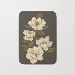Magnolias Bath Mat | Nature, Illustration, Painting, Magnolias, Flower, Print, Botanical, Flora, Digital, Curated 