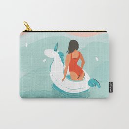 Brown Eyed Girl Carry-All Pouch | Swimmingparty, Kitschygirl, Curated, Poolparty, Islandgirl, Graphicdesign, Summerparty, Unicornfloat, Redbikini, Beachswimming 