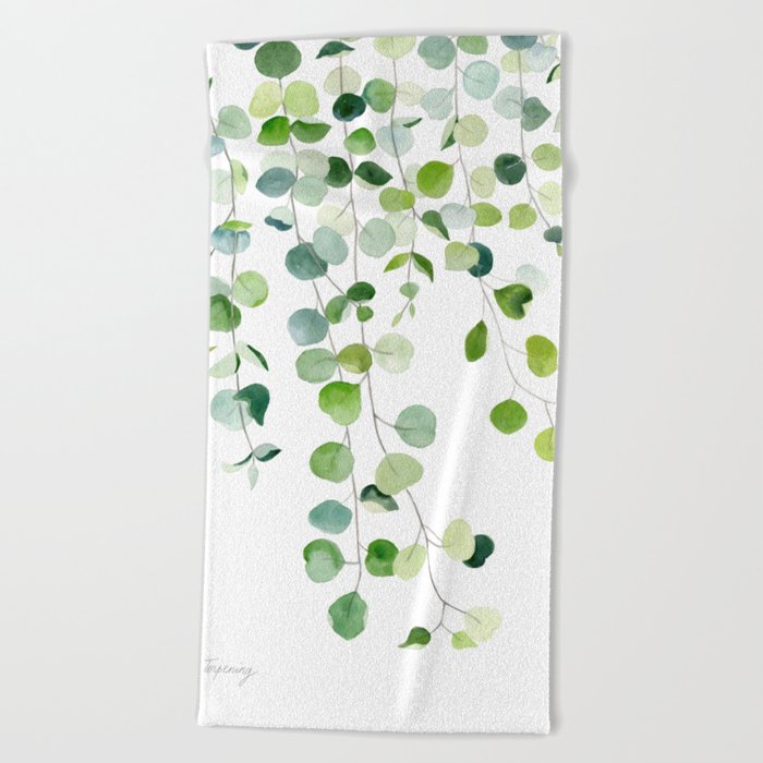 Eucalyptus Watercolor 6 Beach Towel