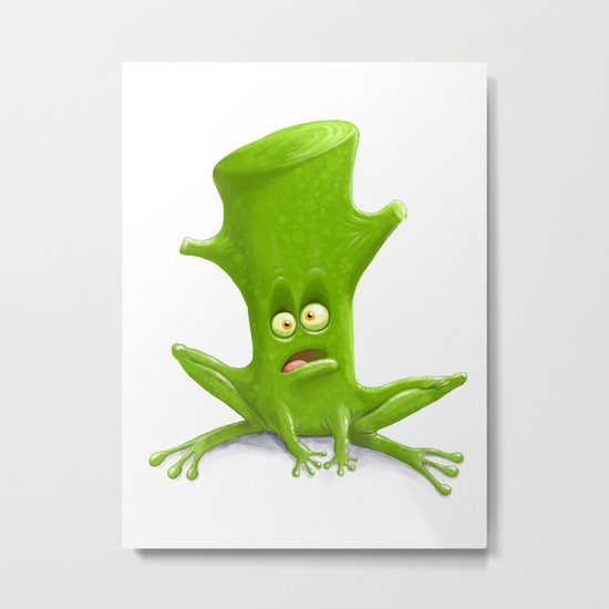 Log in a Frog Metal Print
