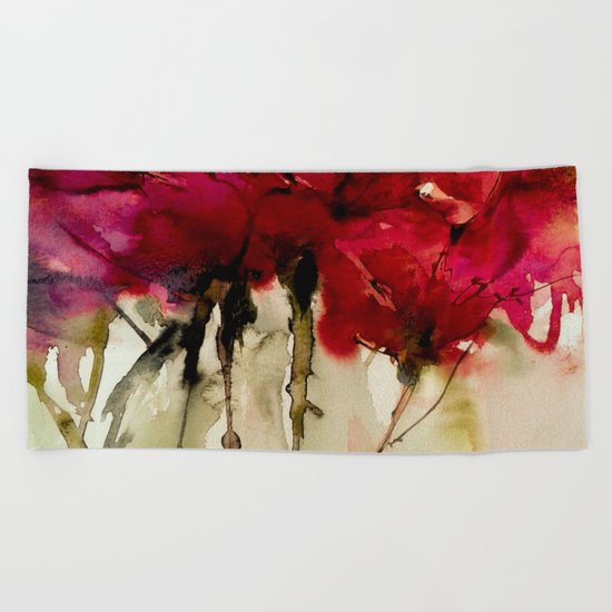 red expression Beach Towel