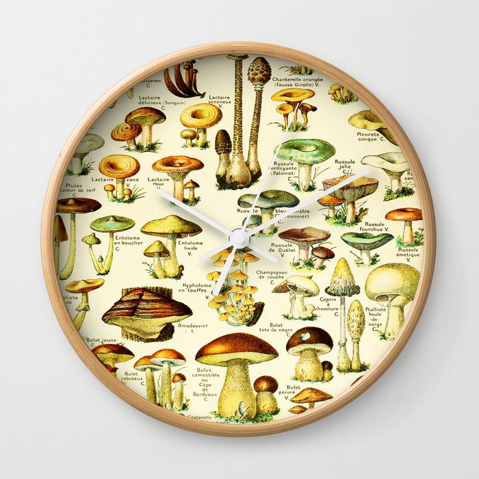 Adolphe Millot "Mushrooms" 3. Wall Clock