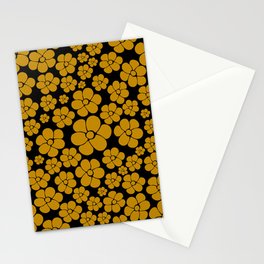 Flower Pattern - Dark Yellow Stationery Card