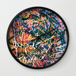 Graffiti Pop Art Writings Music by Emmanuel Signorino Wall Clock