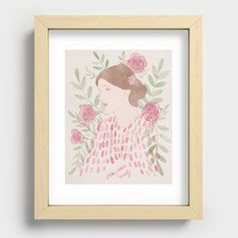 Virginia Woolf Floral Watercolor Recessed Framed Print