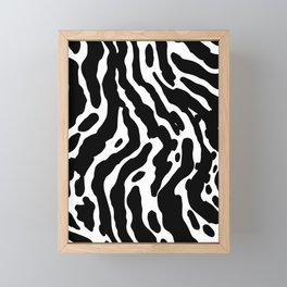 Abstract black and white paint stripe pattern Framed Mini Art Print