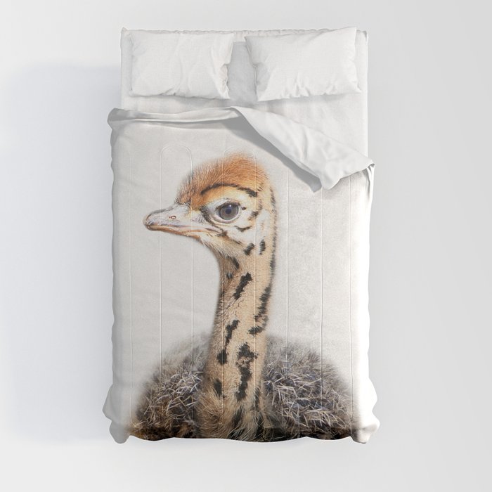 Baby Ostrich, Ostrich Chick, Baby Animals Art Print By Synplus Comforter