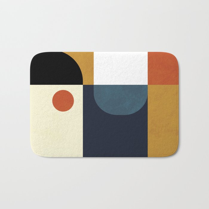 mid century abstract shapes fall winter 4 Bath Mat