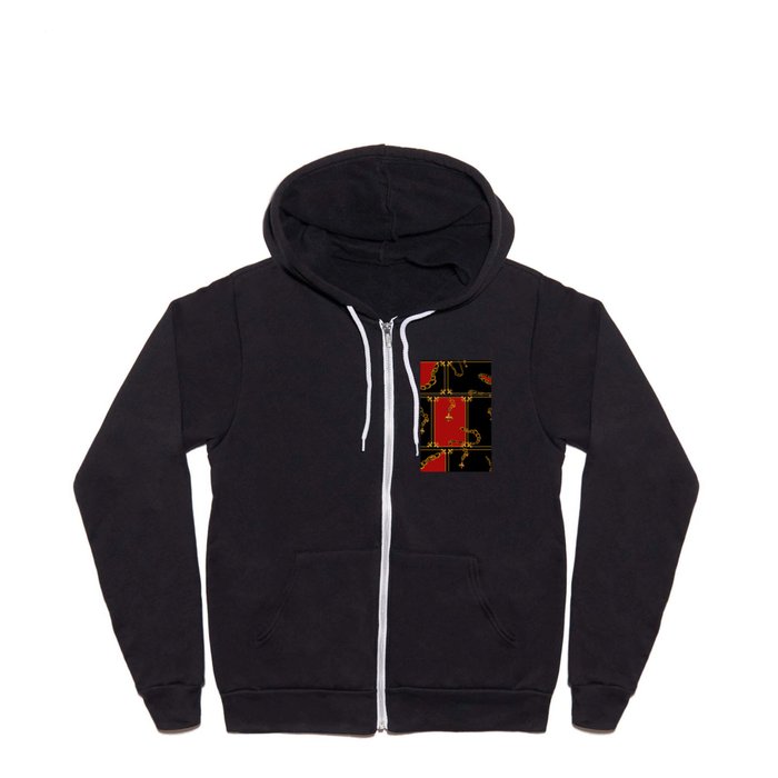 Unchained: Gold, Black + Red Full Zip Hoodie