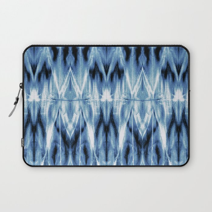 Blue Satin Shibori Argyle Laptop Sleeve