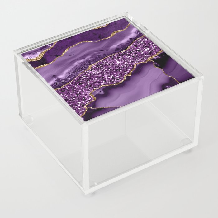 Agate Glitter Ocean Texture 02 Acrylic Box