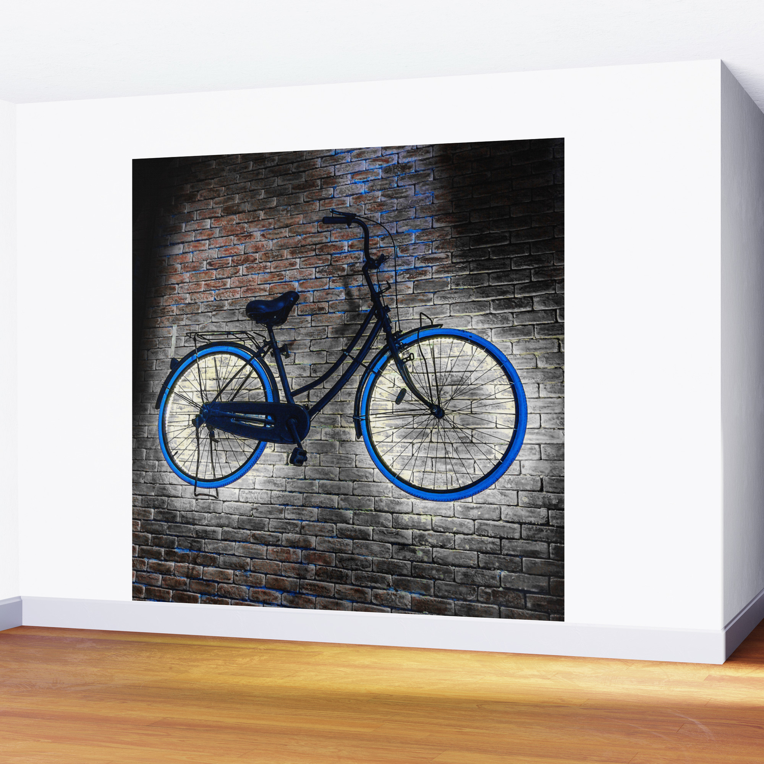 Bicycle On The Wall Hanging Cycle Mural