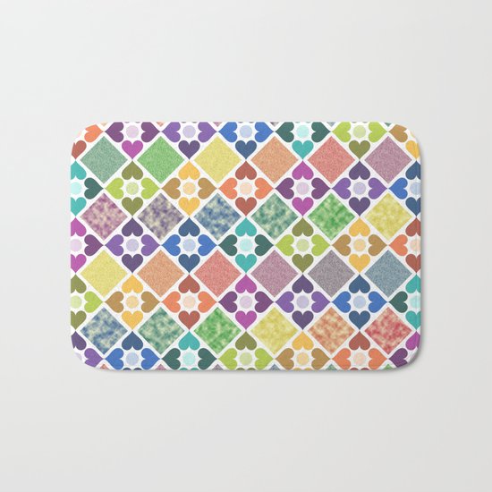 Colorful Floral Pattern III Bath Mat