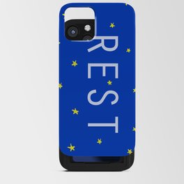 Rest (Text and Graphic Art, Stars Background) iPhone Card Case