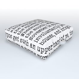 Call Me Ishmael. Moby Dick Opening Literary Typography in Black and White Outdoor Floor Cushion