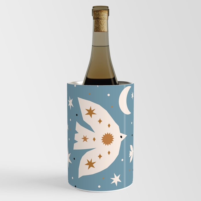 Henri Matisse Inspired Boho Starry Sky Doves Wine Chiller